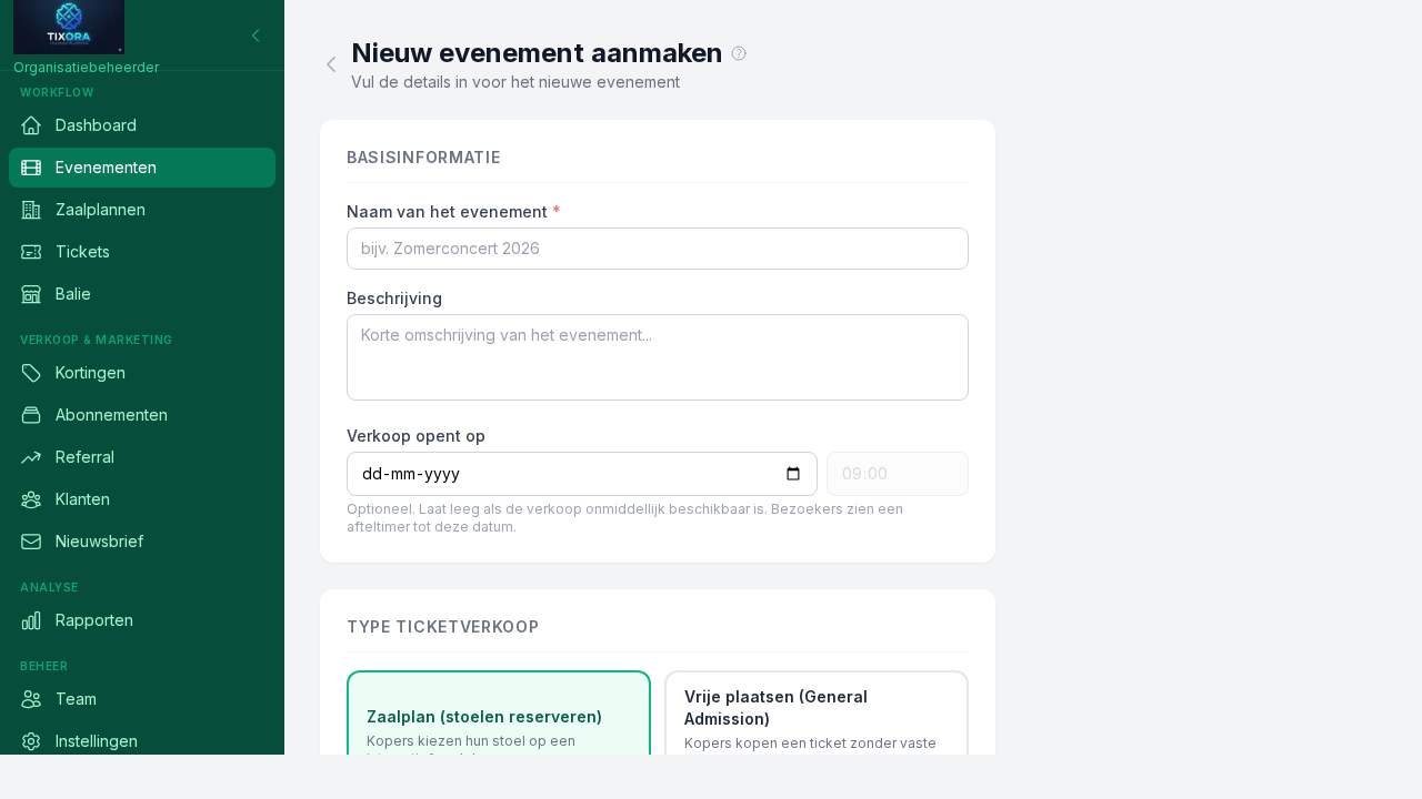 Nieuw evenement