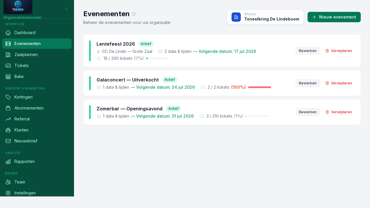 Evenementenoverzicht