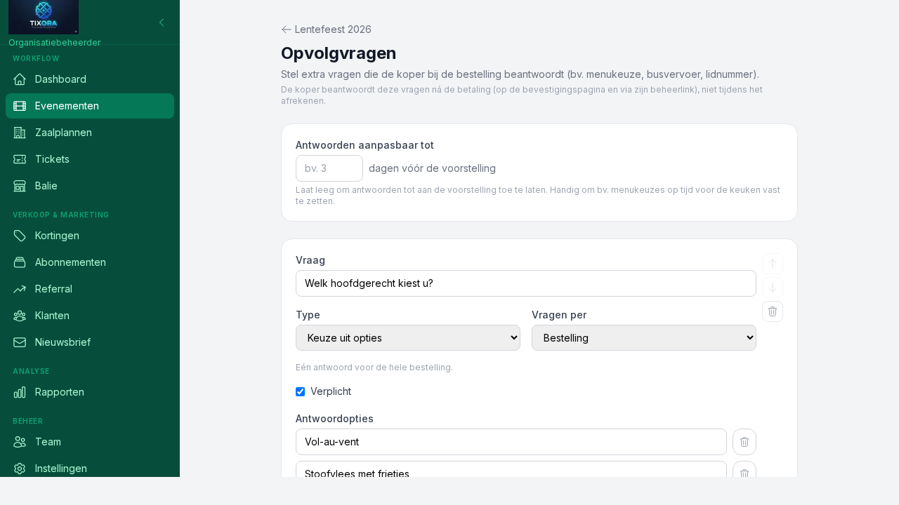 Opvolgvragen beheren